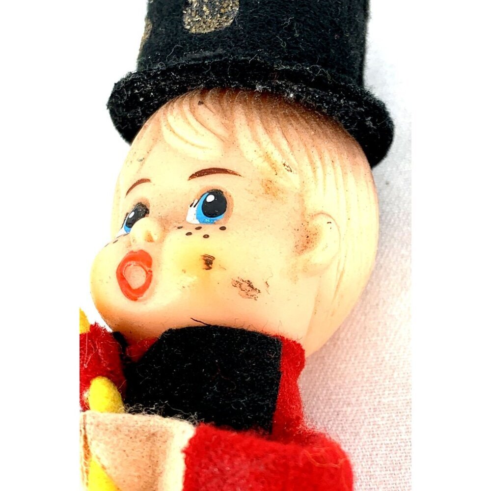 Carolers Boys Wearing Top Hats Delta Lot of 3 Japan 7.5” Red Green Felt Vintage - Picture 8 of 9